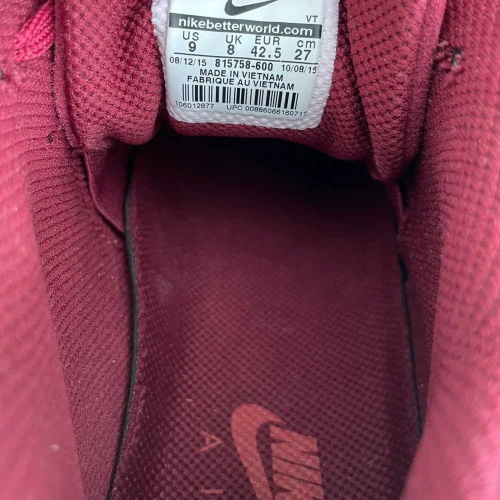 Men Size 9 Nike Air Trainer 3 Le Team Red Team Red-University Red-White Shoes